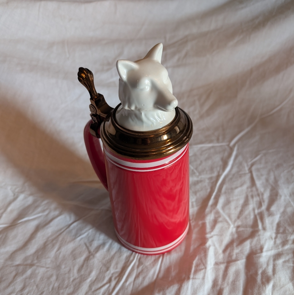 2/30$ Threshold Stoneware Lidded Wolf Head Beer Stein